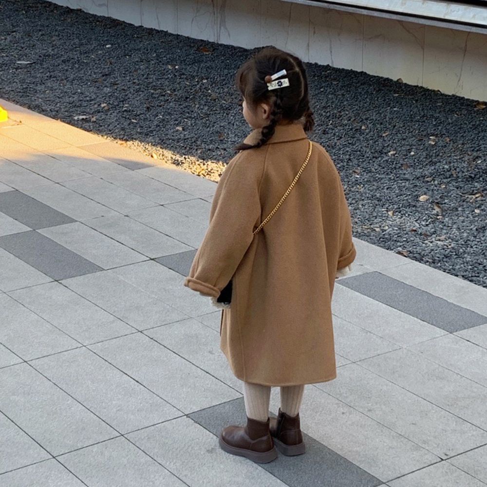 Áo Khoác Len Dày Giữ Ấm Màu Sắc Trơn Thời Trang Mùa Đông Hàn Quốc 2022 Dành Cho Bé Trai Bé Gái