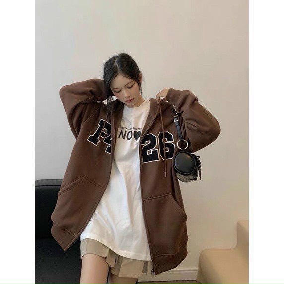(HCM) ÁO KHOÁC NỈ DÂY KÉO FORM RỘNG THỜI TRANG HÀN QUỐC HOTTREND SIÊU XỊN -IN F426 SIÊU XỊN HOT HIT LANA FASHION