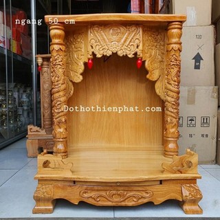 Bàn thờ thần tài ông địa 50x 81 gỗ căm xe mặt gỗ gõ đỏ