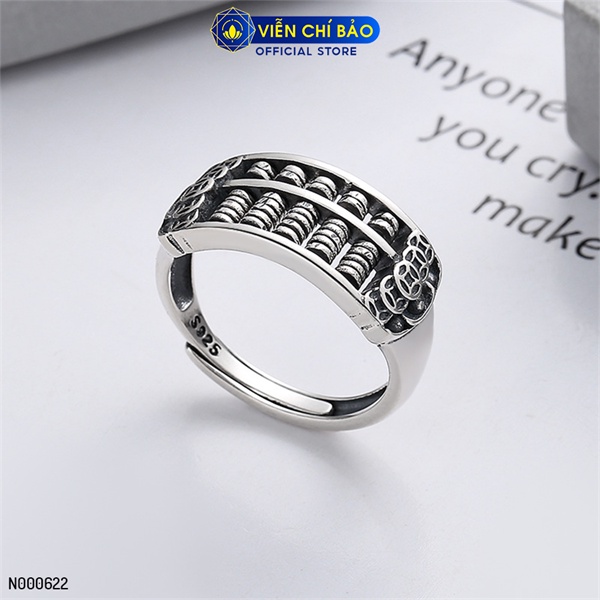 Nhẫn bạc nữ Bàn tính kim tiền ngũ đế chất liệu bạc 925 thời trang phụ kiện trang sức Viễn Chí Bảo N000622
