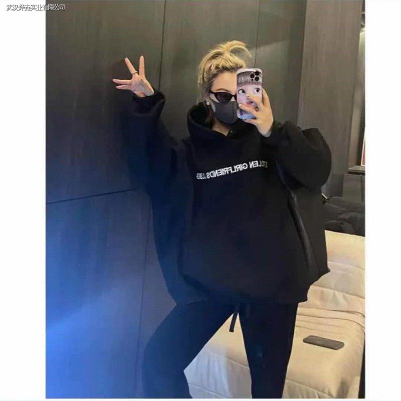 Áo Hoodie 100% Cotton Dáng Rộng Thời Trang Hàn Quốc Cho Nữ