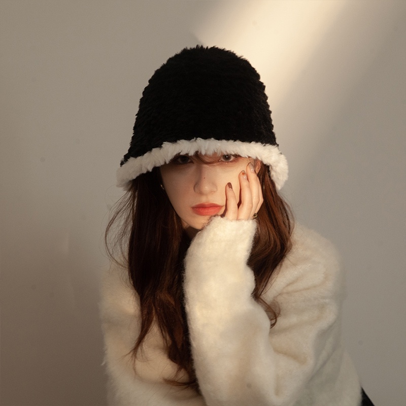 Nón Tai Bèo Phủ Lông Dày Dặn Ấm Áp Dễ Phối Đồ Thời Trang Thu Đông Phong Cách Hàn Quốc Cho Nữ