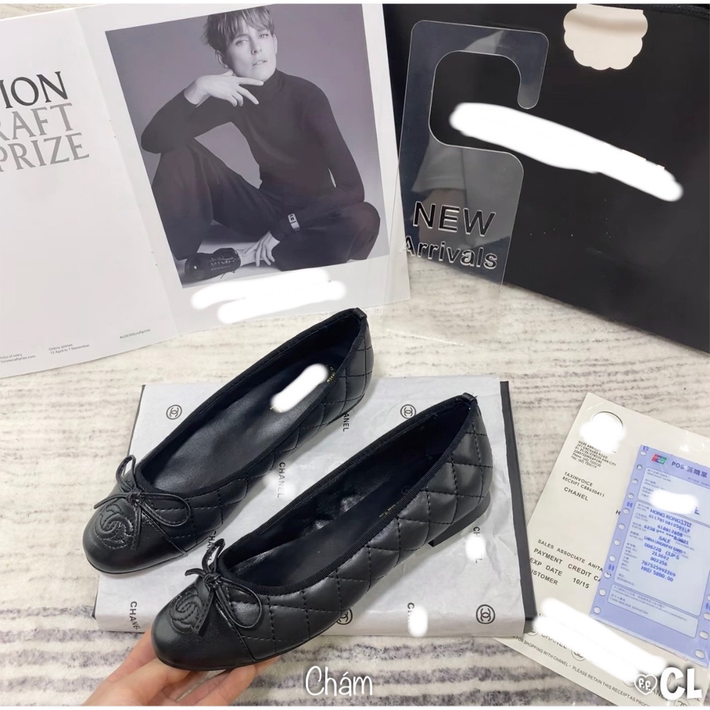 Giày búp bê đế bằng mũi tròn full phụ kiện