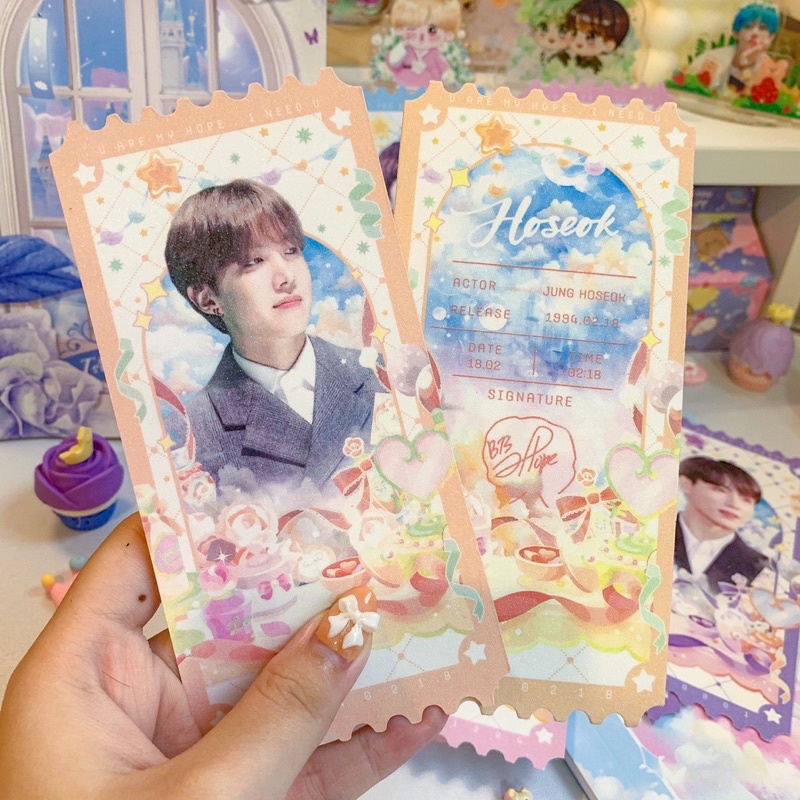 BTS TICKET cán kim tuyến bling bling