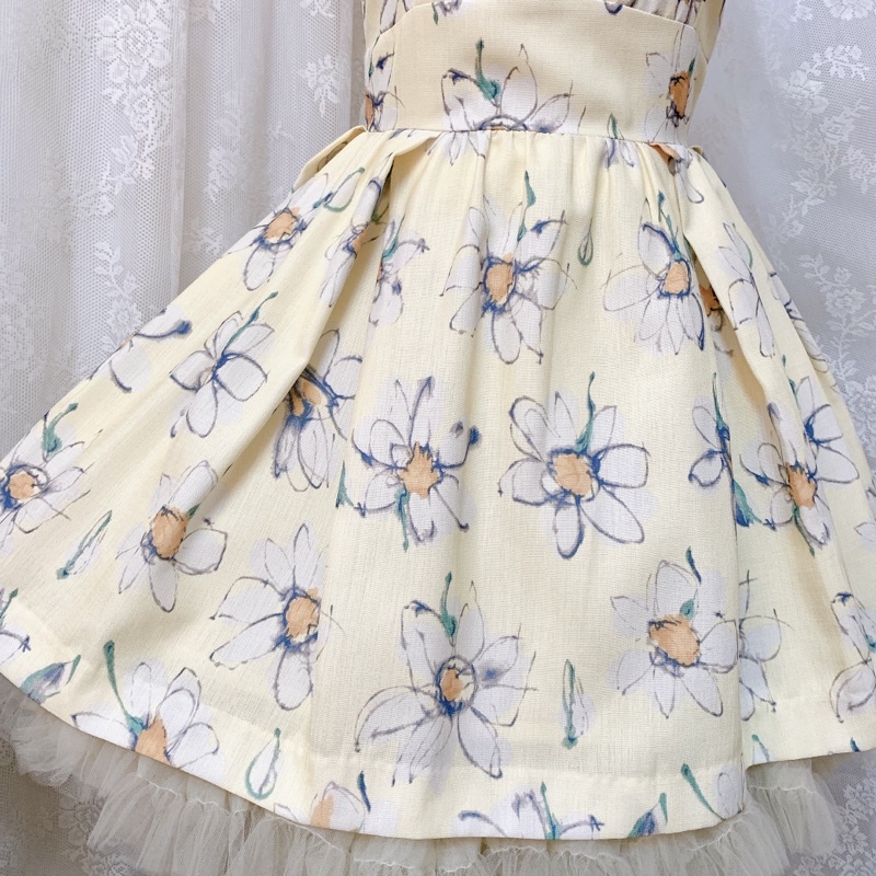 Đầm thô Nhật Dazzlin in hoa pastel dễ thương