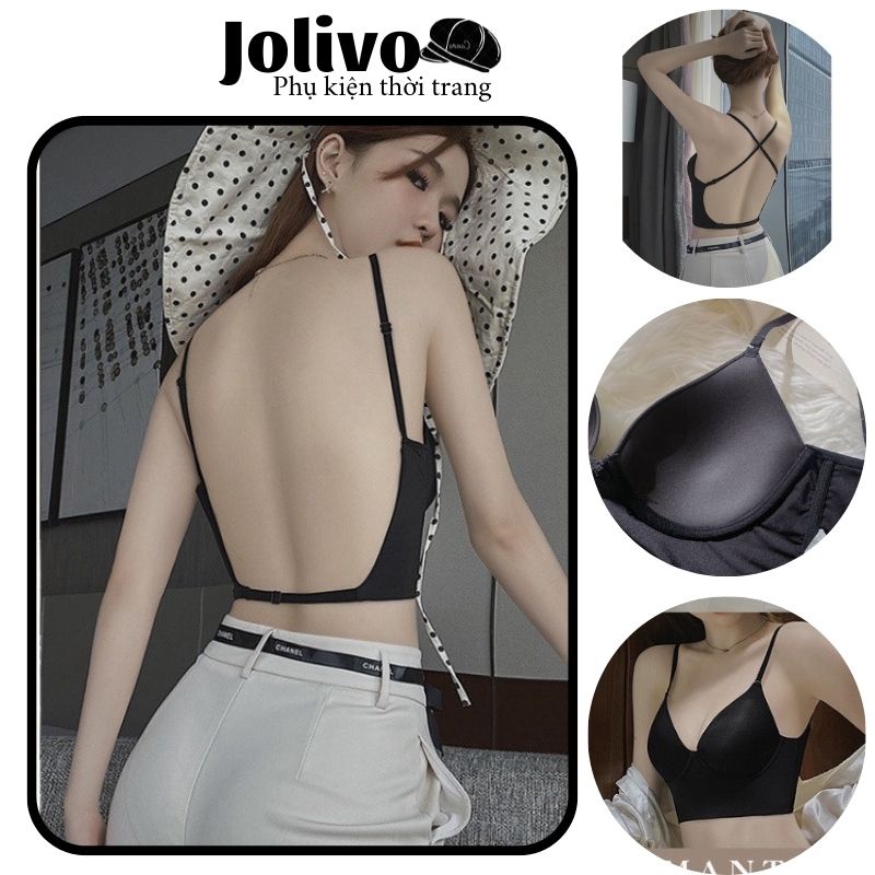 Áo bra nữ mặc váy hở lưng siêu đỉnh có gọng mút nâng ngực co dãn đàn hồi cao JOLIVO