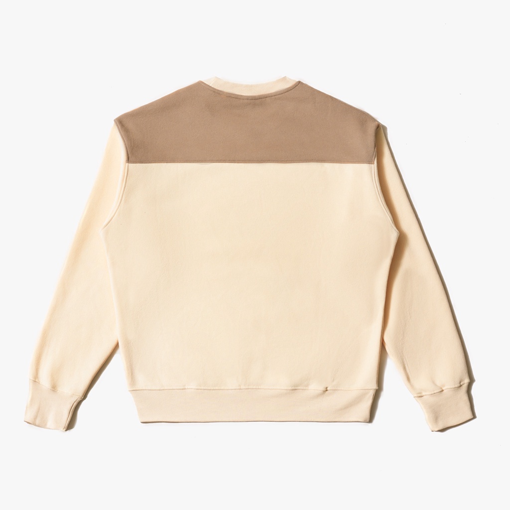 Áo Sweater nỉ bông Beige Collectors "Cut & Sew"