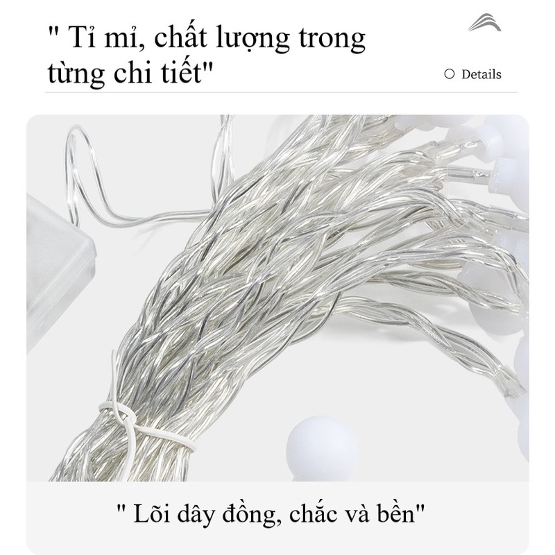 Đèn led dây trang trí bóng tròn, bóng ngôi sao dùng pin BSW-DJ021. Nhiều đội dài cho trang trí cơ động.