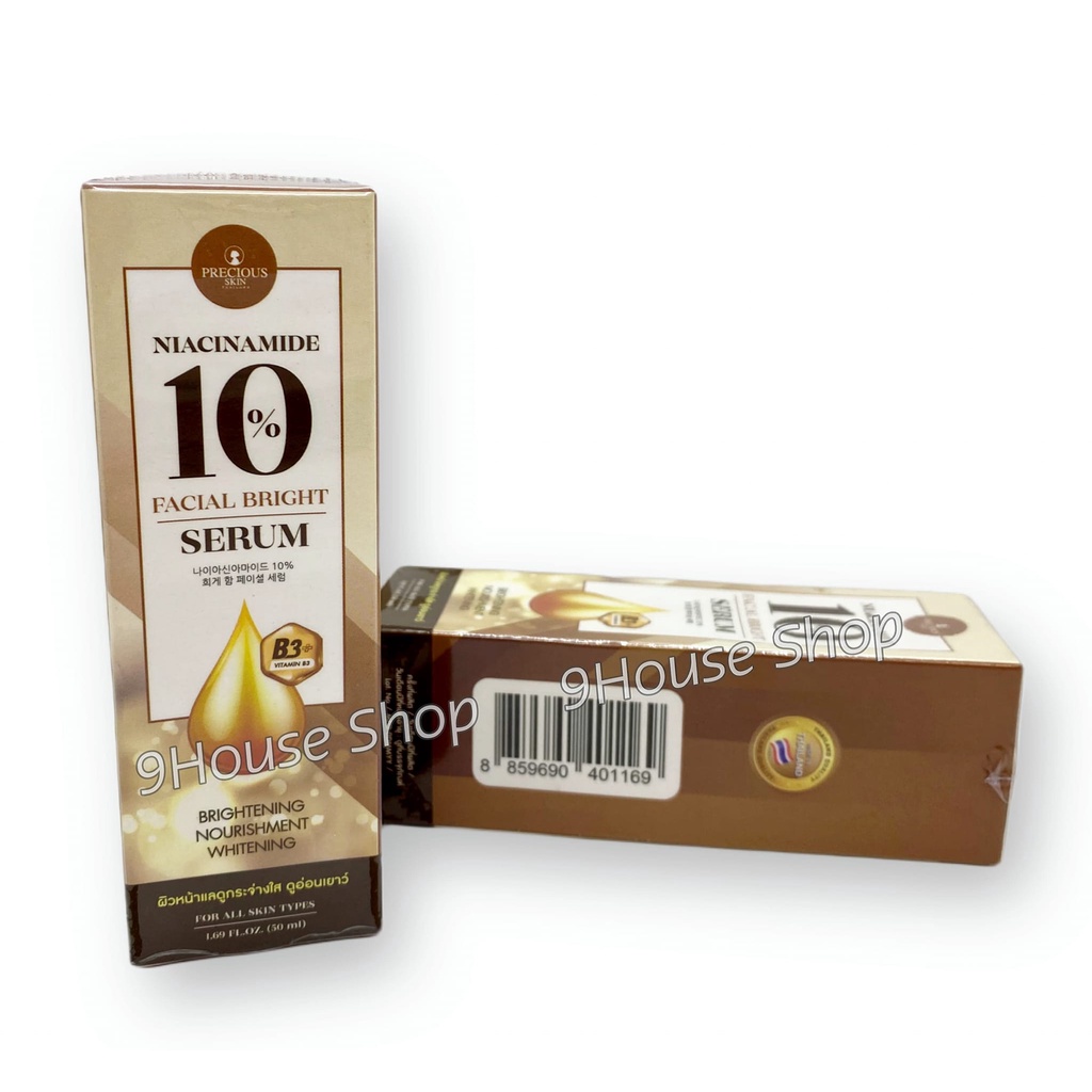 01 Serum Dưỡng Da Giảm Nám &amp; Mờ Sẹo Mụn Niacinamide 10% Facial Bright Precious Skin Thái Lan 50ml