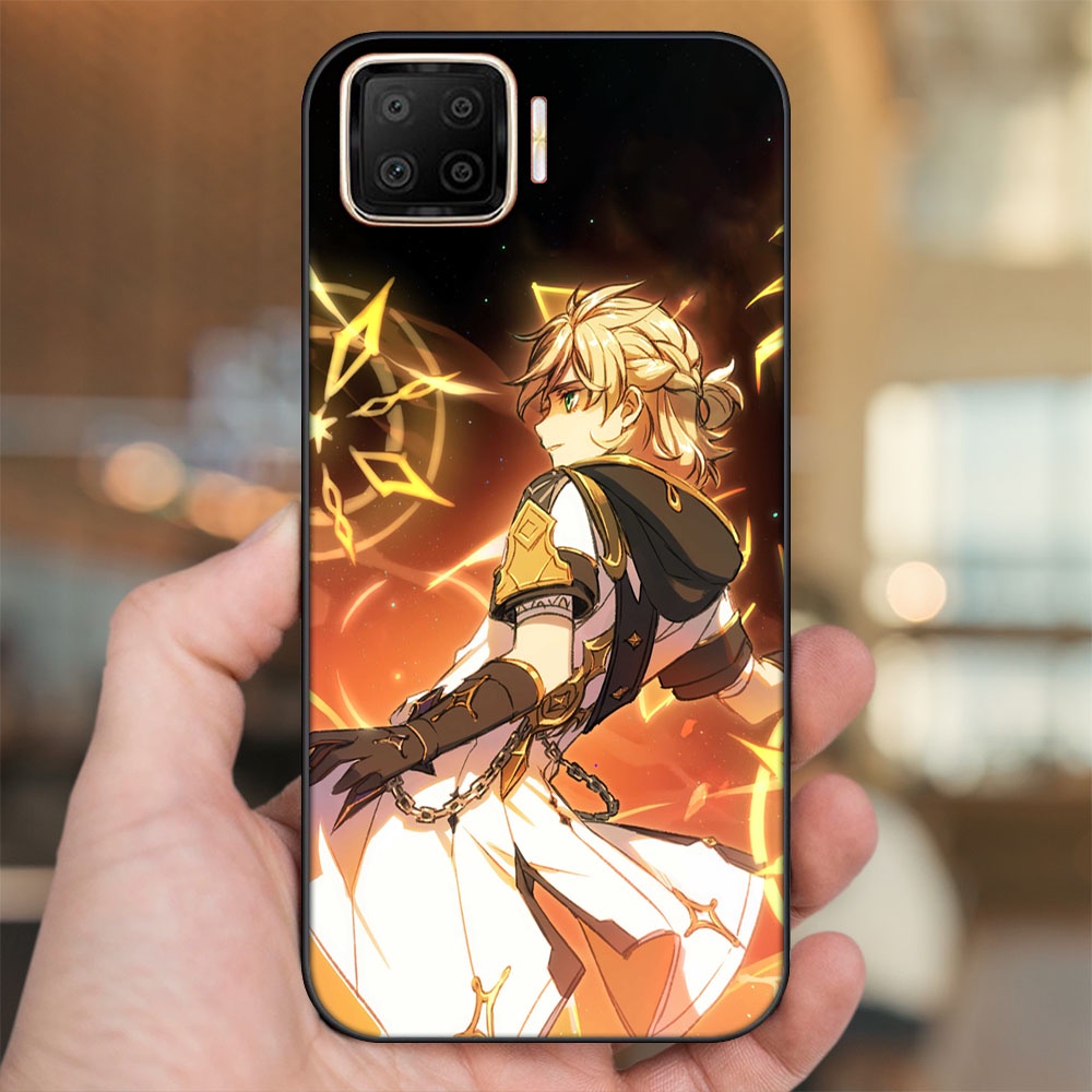 Ốp lưng Oppo A73, A93 4G viền đen in hình Albedo Genshin Impact