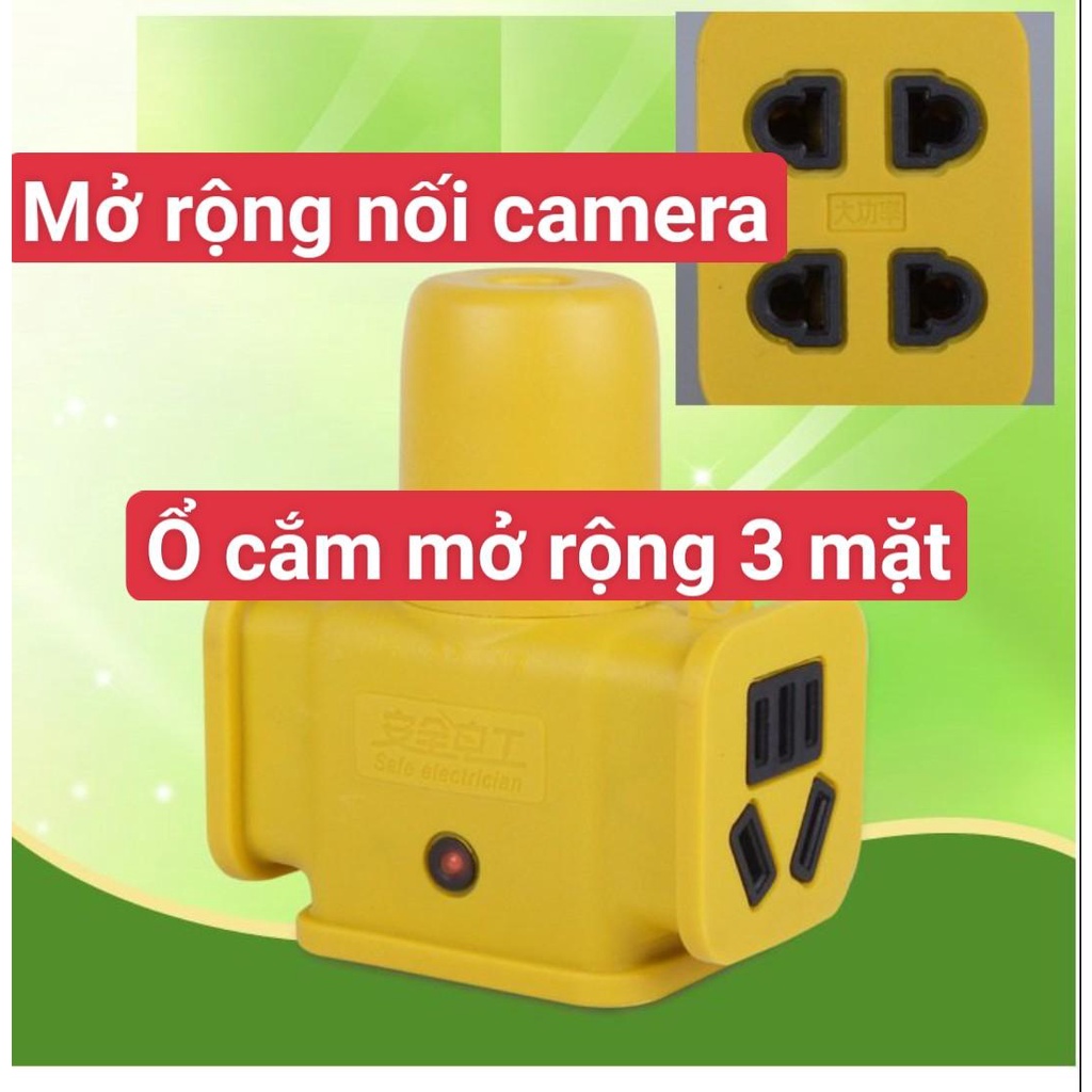 Ổ CẲM ĐIỆN MỞ RỘNG 3 MẶT Ổ CẮM MÀU VÀNG MỞ RỘNG CAMERA QUAN SÁT CÔNG TRƯỜNG