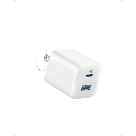 Củ sạc nhanh 33W Anker 323 A2331 có 2 cổng Type-C và USB chân dẹp có thể gập góc 90 độ