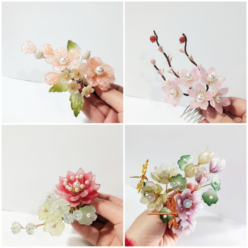 Cài tóc cổ trang, hoa cài hầu đồng - Bộ sưu tập A11022 - handmade by Pudy Pudy