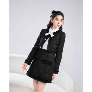 Chân váy dạ tweed ánh nhũ sang chảnh tiểu thư Chloe Skirt