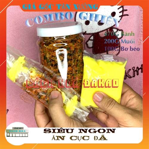 Bánh Tráng Muối Tép Hành Phi Bơ [COMBO GHIỀN] -Bánh Tráng Siêu Mỏng - Muối Tôm Hành Phi - Túi bơ béo Siêu Ngon- Ăn Là Mê
