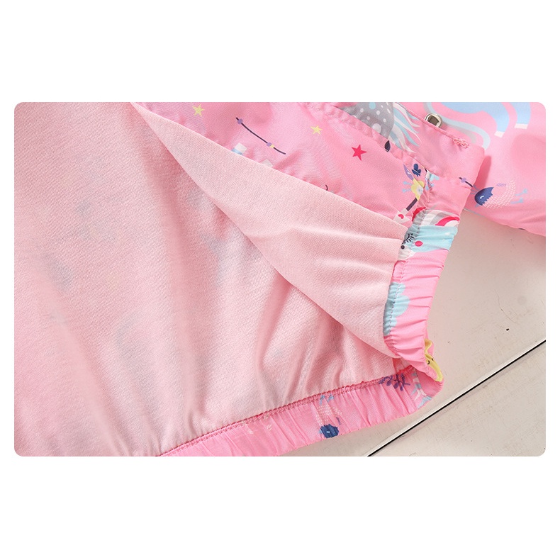 Áo khoác cardigan LUCKYCANDY có mũ họa tiết kỳ lân hoạt hình chất lượng cao cho trẻ em