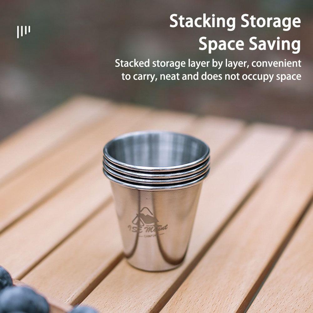Cốc Uống Trà / Cà Phê Bằng Thép Không Gỉ Thiết Kế Độc Đáo Tiện Dụng Mang Theo Du Lịch