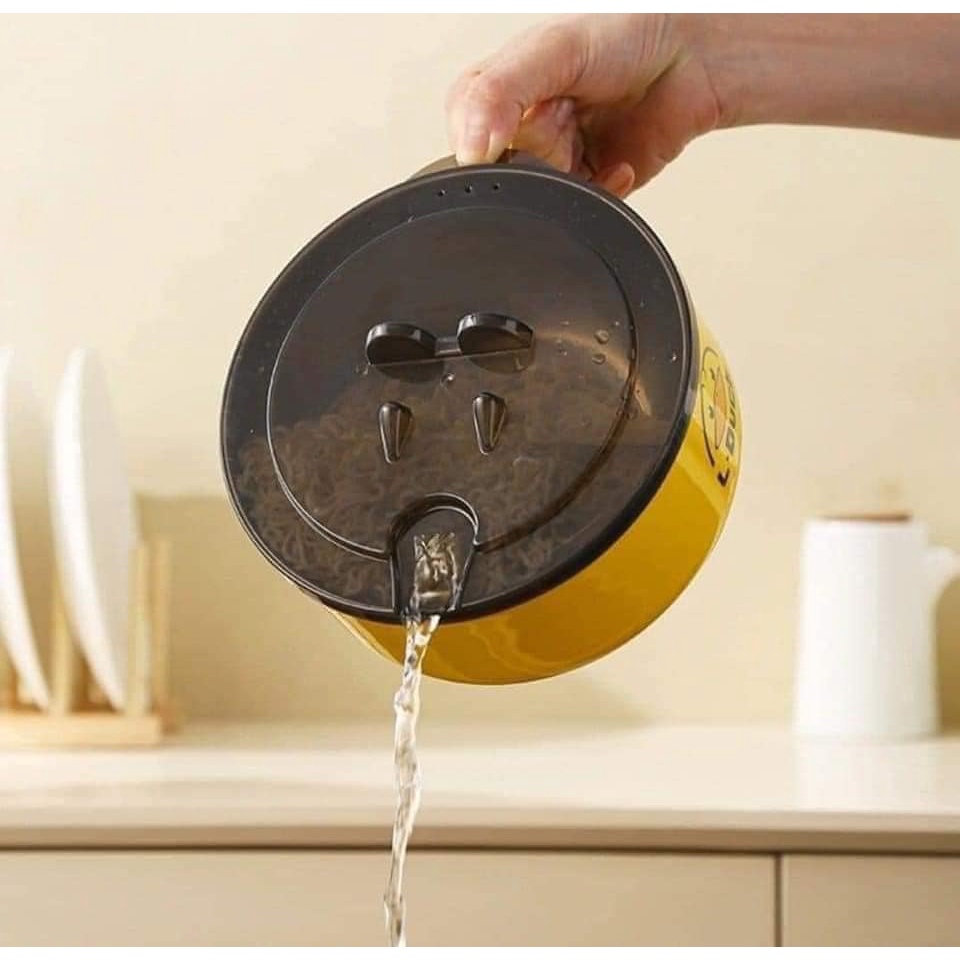 Tô Đựng Mì Cháo Cơm VỊT VÀNG Giữ Nóng Inox 304 Tô khuấy Bột Ăn Dặm Cho Bé