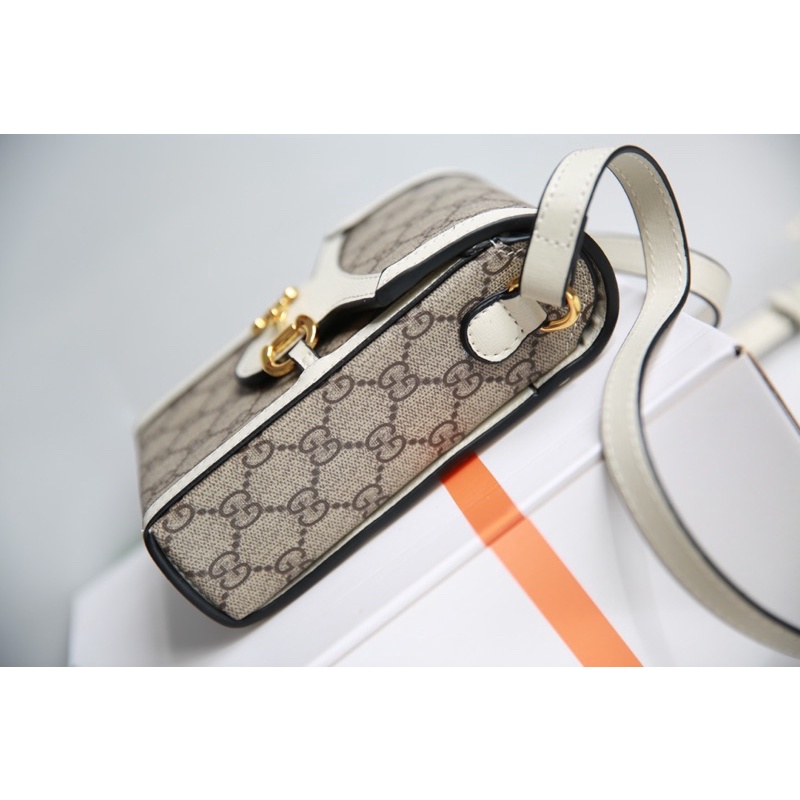 Túi Xách Gucci Horsebit Case Trắng Nâu Size 12x17  -  By Anh Dinh Phuong
