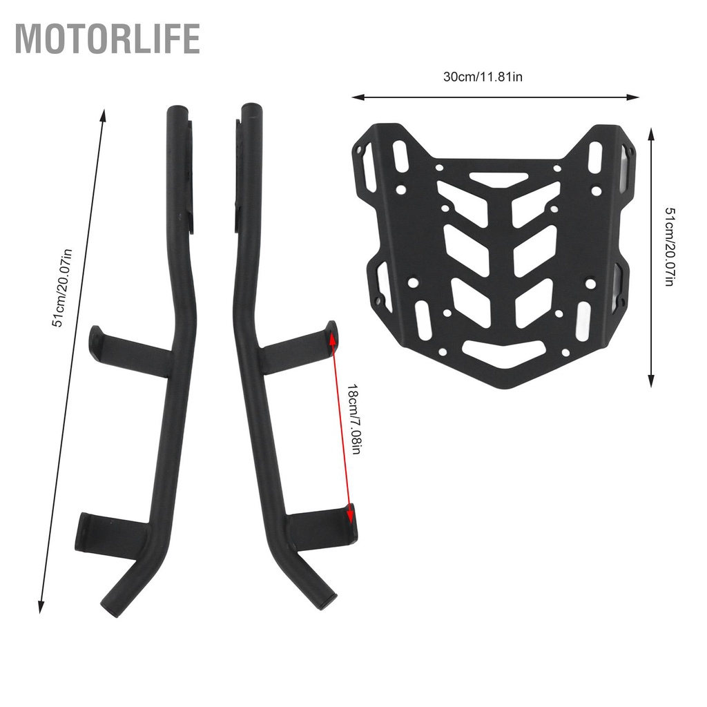 Motorlife Xe Máy Phía Sau Giá Để Hành Lý Sơn Đen Điều Trị Oxy Hóa Anốt Mạnh Mẽ Thay Thế Cho ADV150 2019‑2022