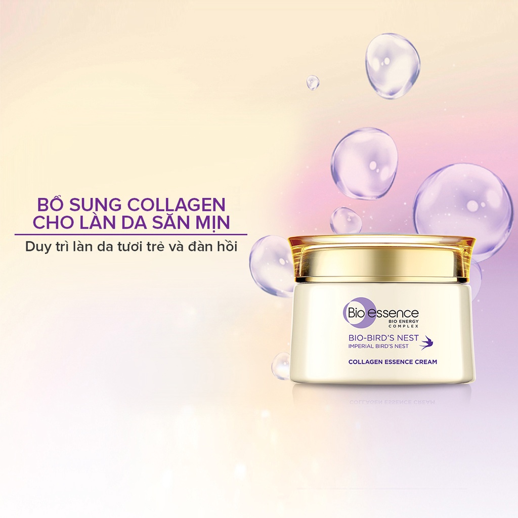 Kem dưỡng da tươi sáng căng mọng Bio-Essence Bio-Bird's Nest Collagen Essence Cream 50GR