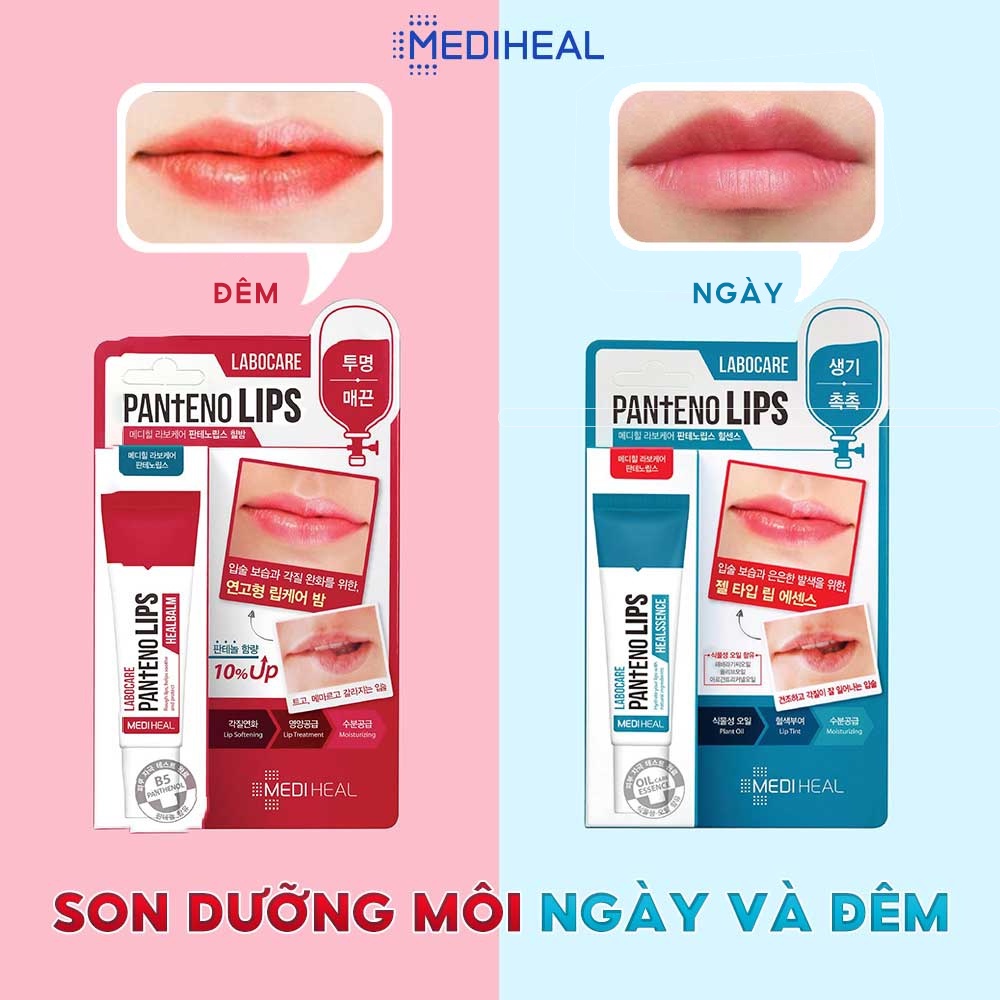 Combo Son Dưỡng Môi ban ngày và ban đêm Mediheal Labocare PantenoLips