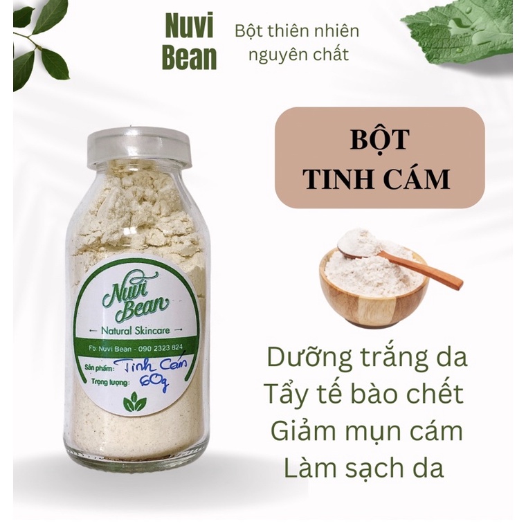 Lọ 60g Bột tinh cám gạo Hanmade nguyên chất thiên nhiên- dưỡng da trắng sáng, mềm mịn, tẩy tế bào chết