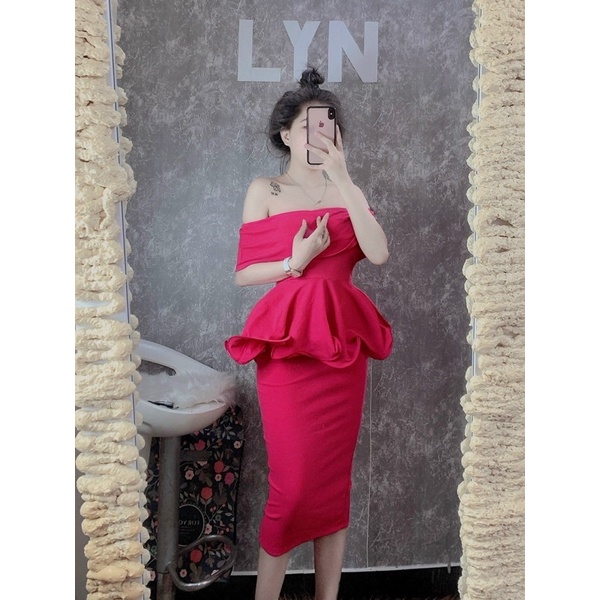 ĐẦM TRỄ VAI CHÂN ZIP DÀI TUNG XOÈ QUẮN CƯỚC A SIÊU HOT CHẤT LIỆU GÂN TĂM