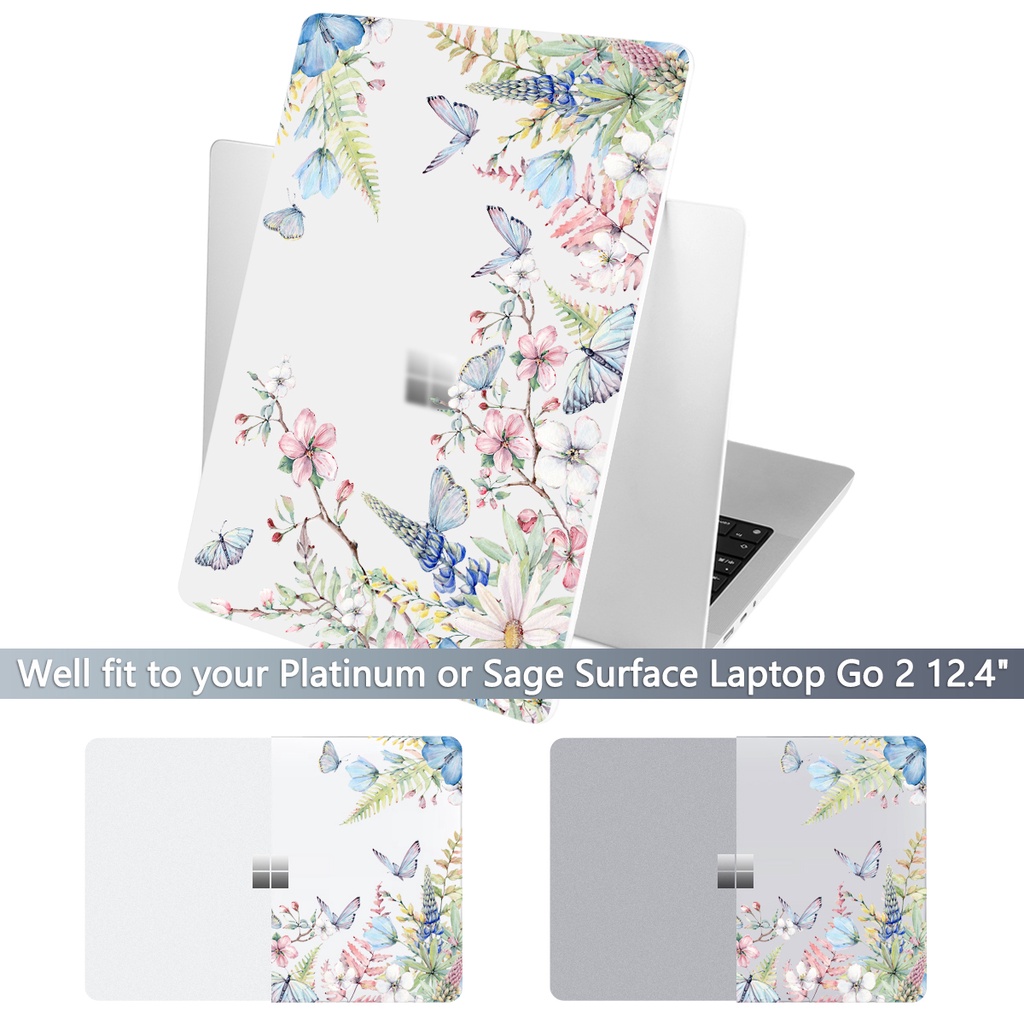 Vỏ Bọc Bảo Vệ Laptop 3 / 4 / 5 13.5inch Go 1 / 2 12.4inch 2022 2020 Bề Mặt Nhám In Họa Tiết Hoa HD Kèm Film Bảo Vệ Màn Hình Và Bàn Phím
