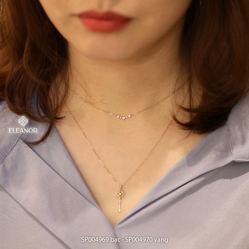 Dây chuyền nữ bạc 925 Eleanor Accessories mặt hình chìa khóa đính đá phụ kiện trang sức 4969
