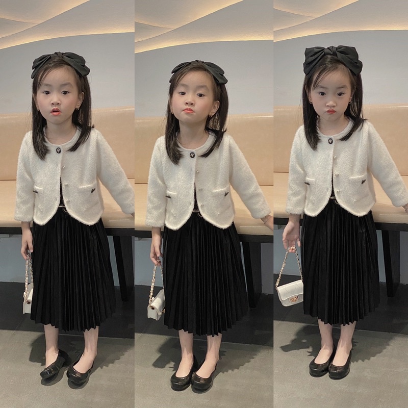 Chân váy nhung quảng châu mềm đẹp cho bé gái