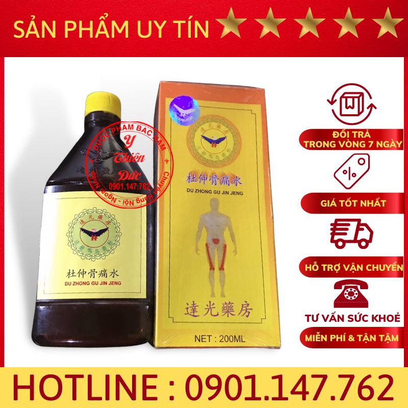 Combo sỉ Du zhong gu Jin Jeng, đỗ trọng thuỷ vỏ vàng Đài Loan 200ml –Hỗ trợ xương khớp