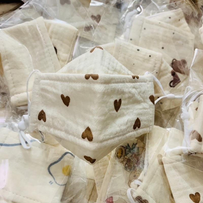 Khẩu trang vải cho bé - Khẩu Trang vải xô Muslin 2 lớp an toàn cho da bé 0 - 5 tuổi