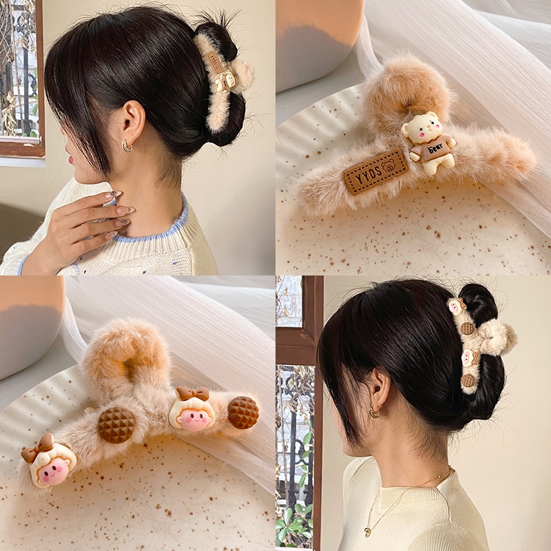 Kẹp tóc 17KM đính nơ / trái tim / gấu bông hoạt hình dễ thương xinh xắn cho nữ