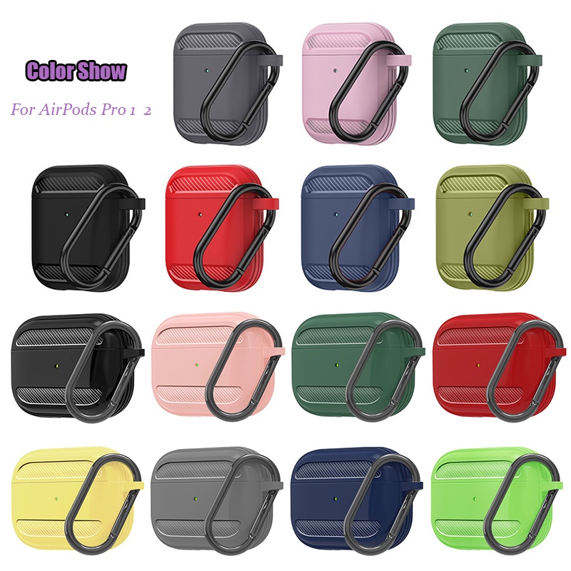 Vỏ Bảo Vệ Hộp Đựng Tai Nghe Apple AirPods Pro 2 1 3 Pro Bằng Tpu Sợi Carbon Chống Sốc