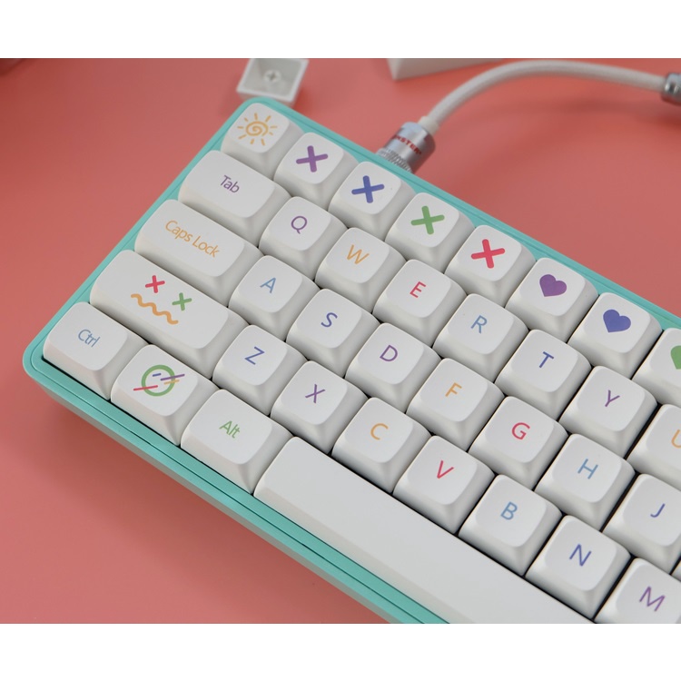 Bộ nút XDA Light Smile Colour Keycap QX1 thick PBT Dyesub 140 nút