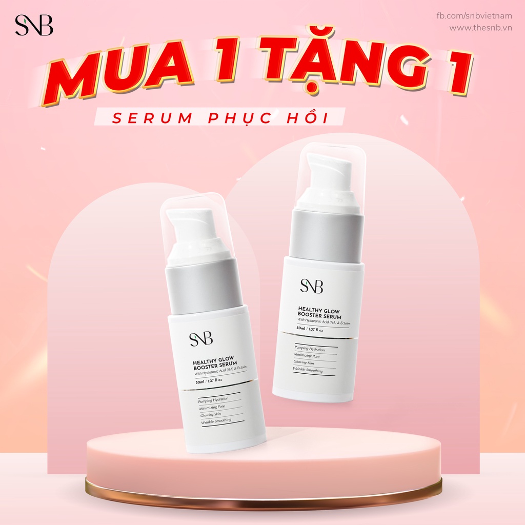 Tinh Chất Phục Hồi Sáng Da HEALTHY GLOW BOOSTER SERUM SNB 30ml Phục Hồi Màng Bảo Vệ Cho Da, Giúp Da Khoẻ Mạnh Căng Bóng