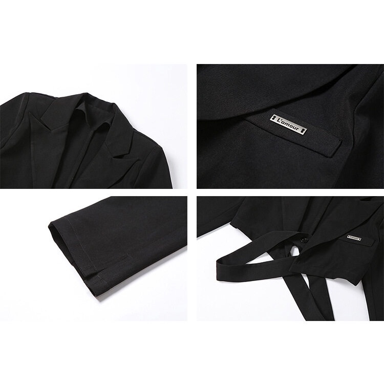 Weird Puss Áo Khoác Blazer Dáng Ôm Thiết Kế Chéo Tay Dài Phong Cách Đường Phố Cá Tính Thời Trang Cho Nữ