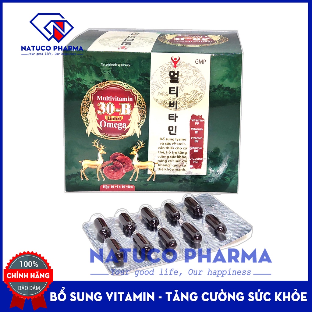 Viên uống tăng cường sức khỏe Multivitamin 30B Linhzi Omega - Giúp tăng cường sức khỏe hiệu quả - Hôp 100 viên chuẩn GMP