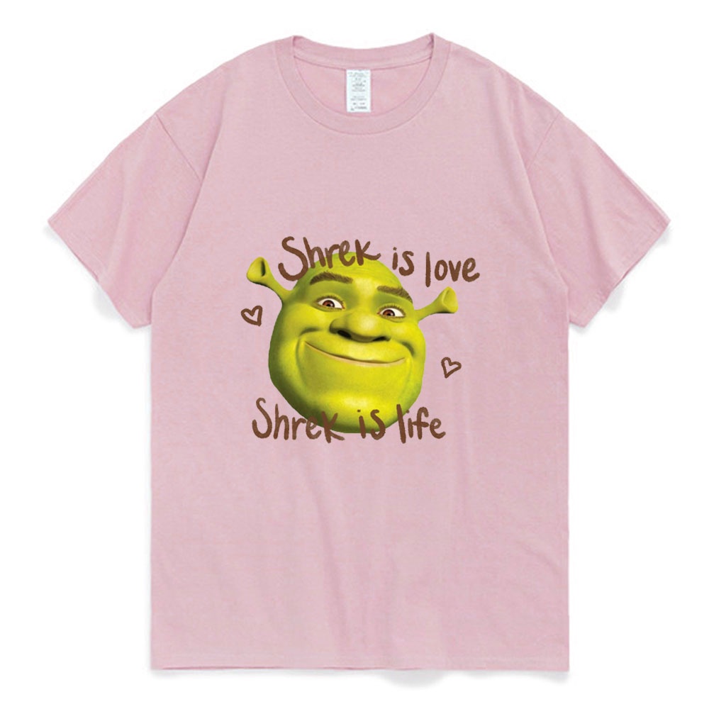 Áo Thun Cotton Tay Ngắn In Chữ Shrek is Love is Life Thời Trang Mùa Hè Cho Nam Và Nữ