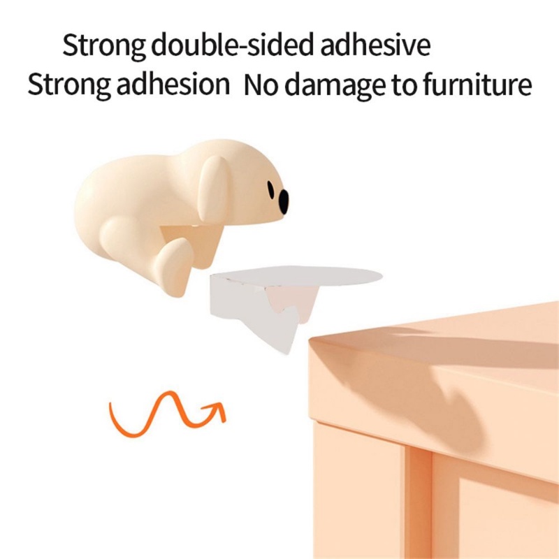 Miếng Silicon Bọc Góc Bàn / Tủ Lạnh / Đồ Nội Thất Bảo Vệ An Toàn Cho Bé Hình Chú Chó Hoạt Hình Mới