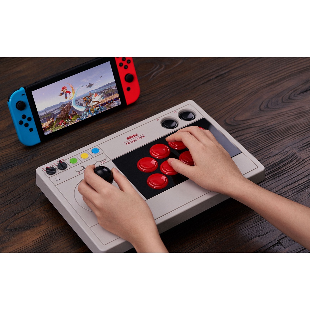 Bàn chơi game tên : 8bitdo v3 arcade dùng cho máy nintendo switch và pc
