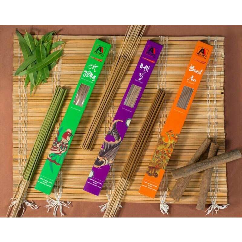 2 hộp Nhang trầm hương 100% thiên nhiên, nhang sạch khuynh diệp, nhang quế An An cúng tết