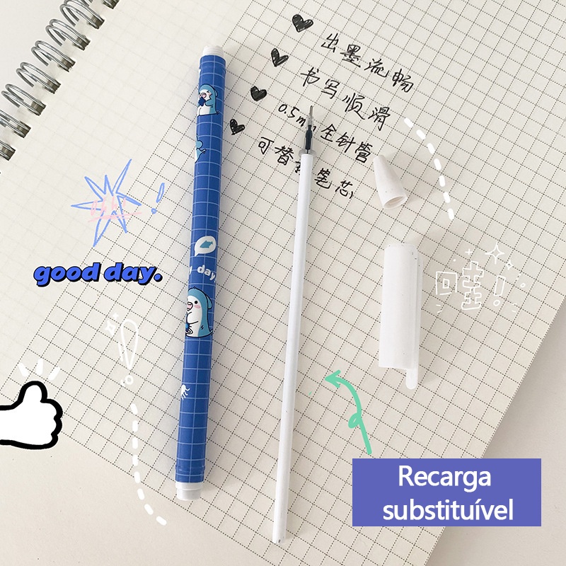 Bút Bi Ngòi 0.35mm Hình Thú Cưng Hoạt Hình Dễ Thương