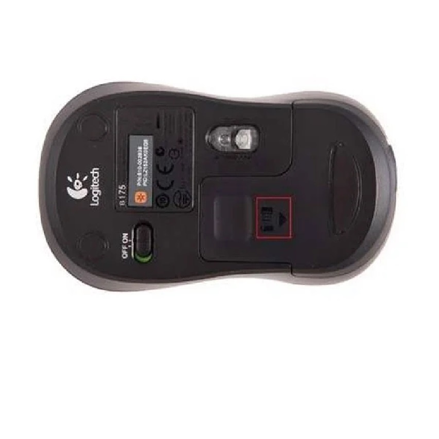 Chuột máy tính không dây Logitech B175 Optical Wireless màu đen viền xám, Hàng chính hãng - Bảo hành 36 tháng