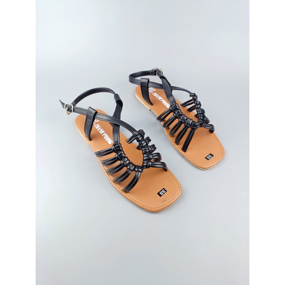 GIÀY SANDAL ĐẾ THẤP DÂY BUỘT HỞ MŨI CÓ SIZE LỚN 35-42