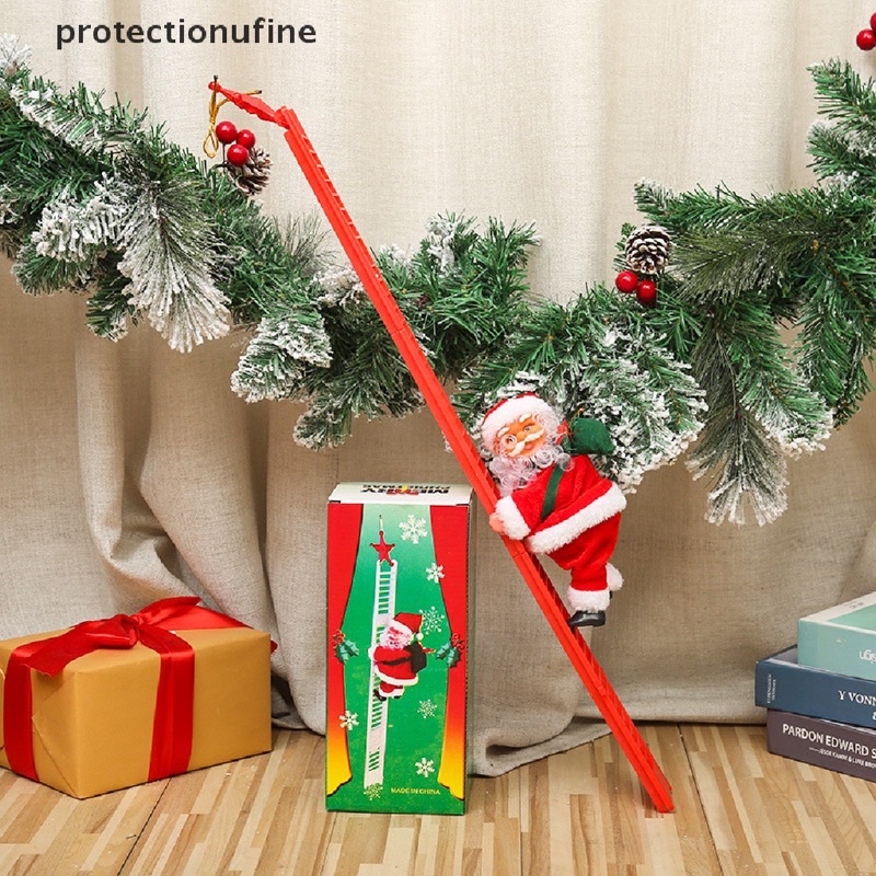 Ông già Noel leo thang điện tử có nhạc, quà tặng, trang trí Giáng Sinh