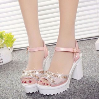 Sandal cao gót đế đúp qc fullbox