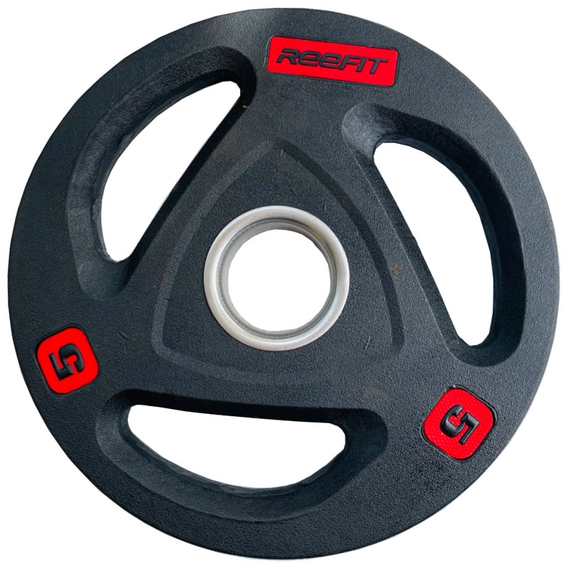 Bộ 2 Tạ miếng tạ bánh cao su 3 lỗ 5kg bánh lỗ phi 50 tạ bọc cao su cao cấp cho phòng tập GYM