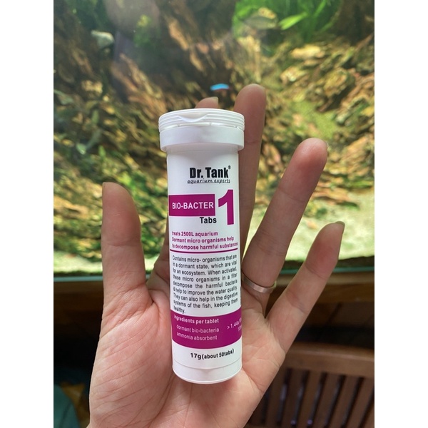 Vi sinh Dr. Tank Bio-Bacter (Hộp số 1) – Dạng viên, làm nước trong, xử lý độc tố cho bể thủy sinh